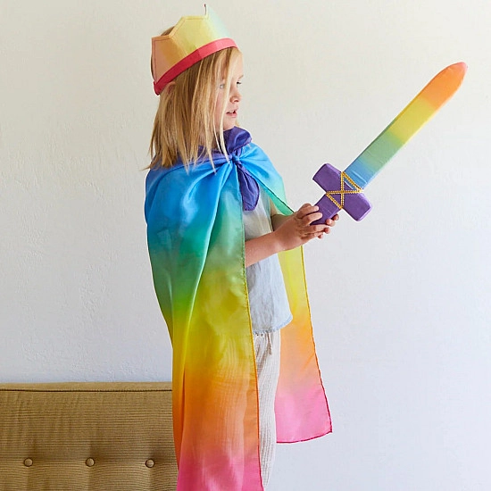 Sarah's Silks Speelzijde zwaard regenboog