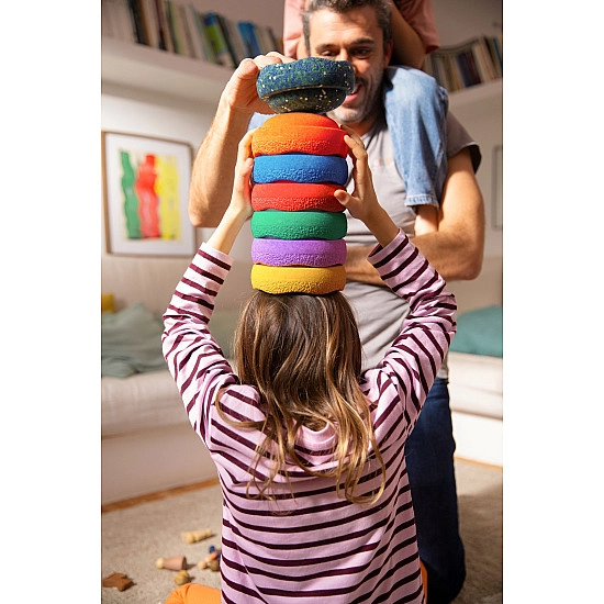 Stapelstein Mini Regenboog Set + GRATIS mini Water Lily 