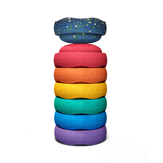 Stapelstein Mini Regenboog Set + GRATIS mini Water Lily 