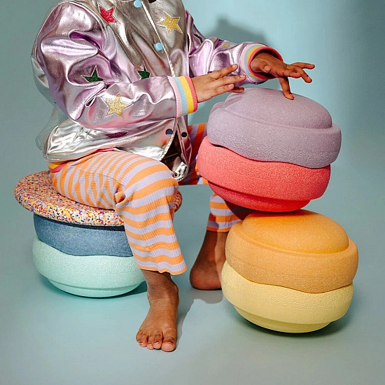 Stapelstein Original Regenboog Set + Balance Board Super Confetti - Pastel