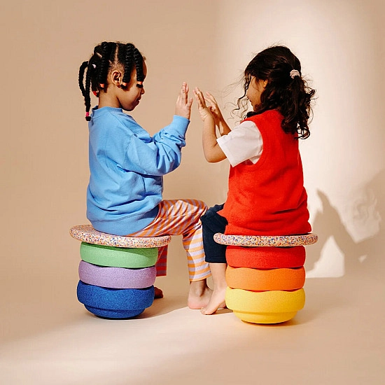 Stapelstein® Original Regenboog Set + Balance Board Super Confetti