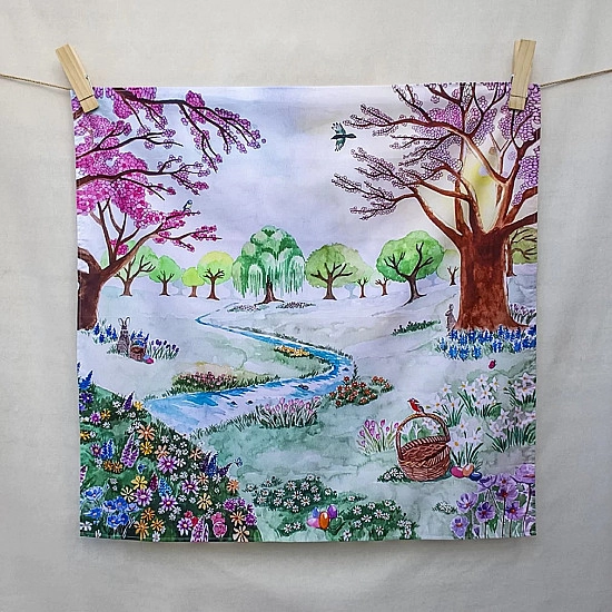 Speeldoek: Easter in the meadow - groot