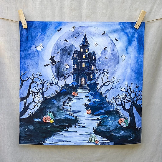 The Wonderie Speeldoek: Halloween Landhuis - groot 