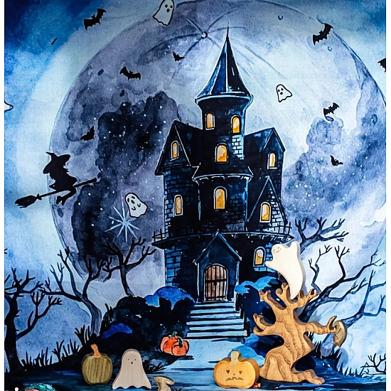 The Wonderie Speeldoek: Halloween Landhuis - groot 