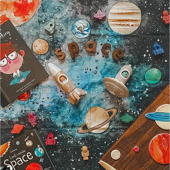 Wondercloths Speeldoek Het Zonnestelsel - groot 